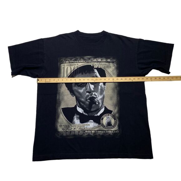 Vintage Ghetto Rules Scarface Tony Montana Al Pacino Tee Black Men’s Sz 2XL - Picture 7 of 9